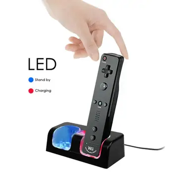 

For Nintendo Wii Remote Charger Controller Dual Charging Dock Battery Pack Battery Gamepad Charger LED Light Chargers