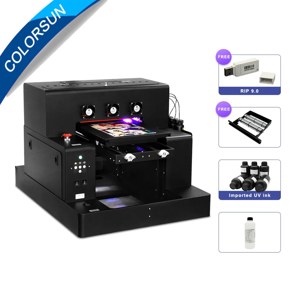 Colorsun автоматический A3 Светодиодный УФ принтер (280*500 мм) L1800 планшетный печатная