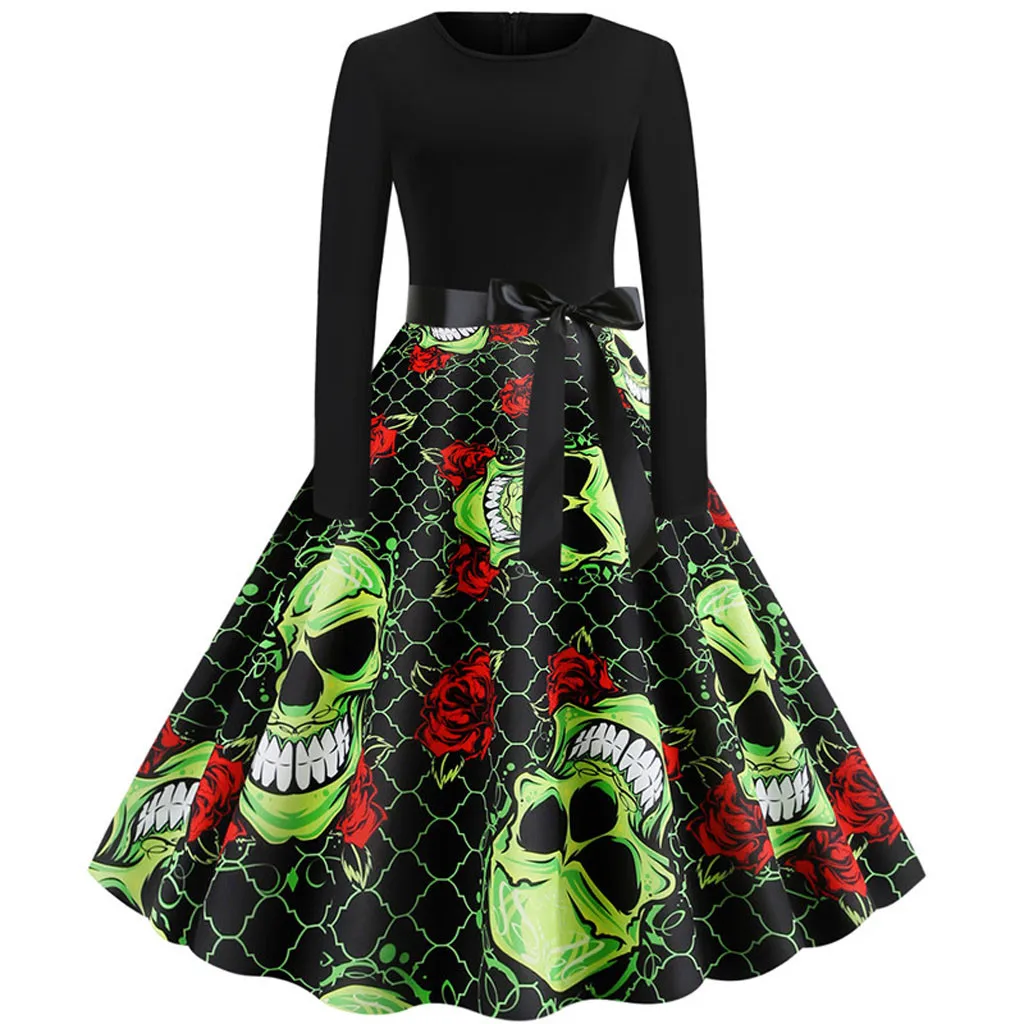 

Halloween dress women vestidos Halloween S-2XL NEW vestido ropa mujer party dress robe femme Long Sleeve Housewife S-2XL 2019 Z4