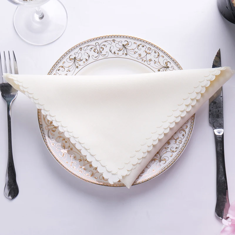 

Banquet Table Dinner Polyester Cloth Napkins Meal Tray Decorative Cloth Pocket Handkerchiefs Party Event Wedding Supplies Solid