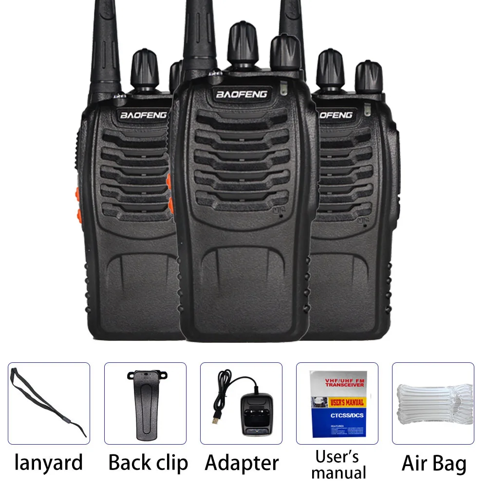 3 шт. Baofeng BF-888S Walkie Talkie BF 888s Ham наушники с радио 5 Вт 400-470 МГц UHF FM трансивер Двусторонняя радио Comunicador - Цвет: Without Box