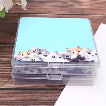 

2Pcs Mask Storage Box Dustproof Coin Bill Container Portable Jewelry Storage Box Mask Container (Cat)