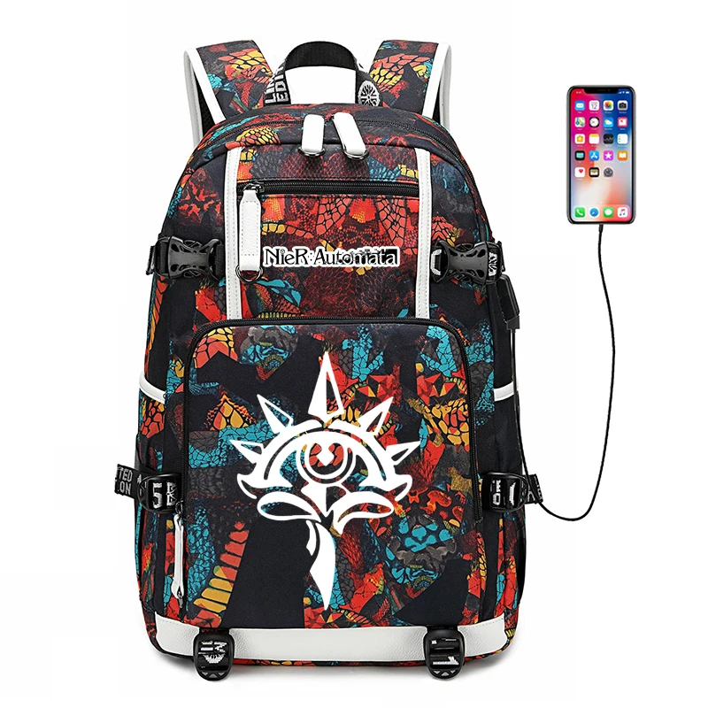 Hatsune Miku Women Cute Back Pack Canvas School Bags Bookbag Large Travel Bagpack USB Charging Laptop Backpack Men Backpack
