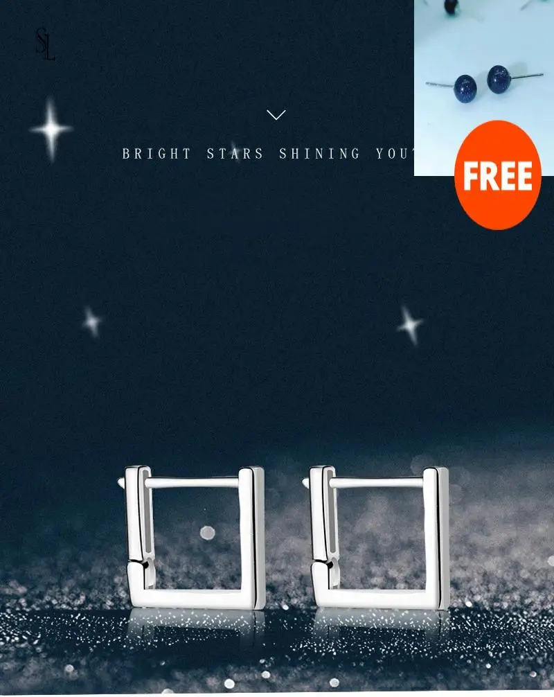 

SL Exquisite Silver 925 Clip WomenEarrings For Women Fine Jewelry 925 Sterling Silver Earrings for Girl   925