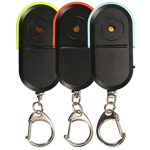 Anti Lost Key Finder Wireless Alarm Locator Whistle Sound LED Light Keychain Car Interior