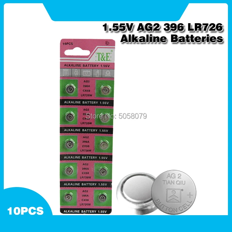 10 шт. AG2 LR726 397 396A SR726 196 SR59W SR726SW кнопочные батареи для монет 1 55 V щелочные мужские и