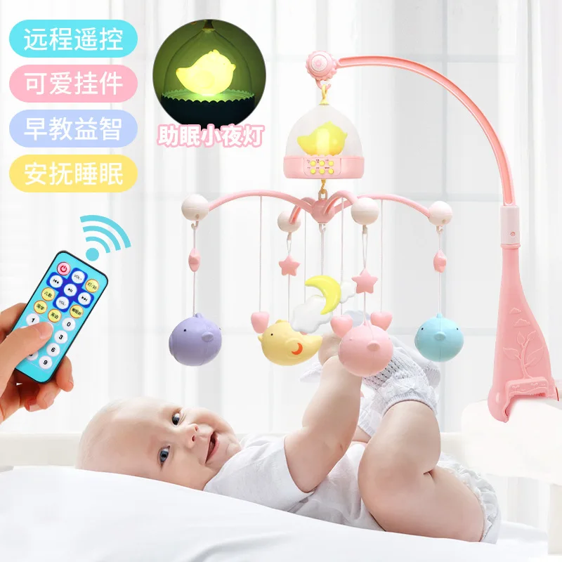 

Newborns Baby Toys Six Key Birdcage Bed Bell 0-1-Year-Old Baby Music Rotating Bedside Bed Hanging Rattle