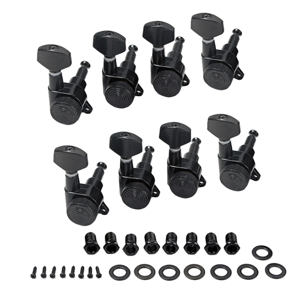 

8x Replace Guitar Machine Heads Knobs Guitar String Tuning Pegs Machine Head Tuners for Acoustic, Electric Guitar (Black)