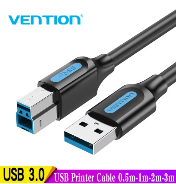 Vention สาย USB Printer USB 3.0 2.0ประเภท B ชายสายสำหรับ Canon Epson HP ZJiang ป้ายเครื่องพิมพ์ DAC USB เครื่องพิมพ์