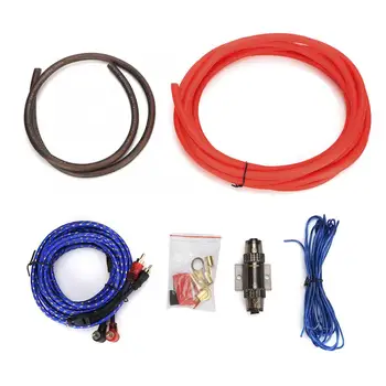 

1 Set 4GA Car Audio Subwoofer Amplifier Cables Wire Kit Speaker Amplifier Wiring Installation Power Line Fuse Car Accessories