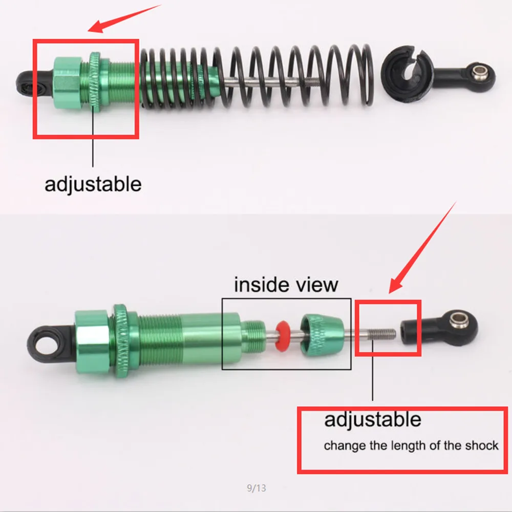 Алюминиевый Масляный передний и задний амортизатор 0016 0017 для 1/12 WLtoy 12428 12423 RC автомобиль гусеничный короткий ход грузовик Upgrad часть