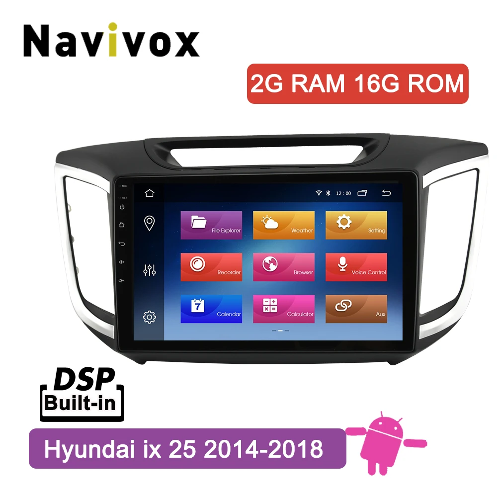 

Navivox Android 8.12 Din Car DVD GPS Player For HYUNDAI IX25 CRETA 2014-2018 GPS Stereo Car Multimedia Tape Recorder Radio Navi