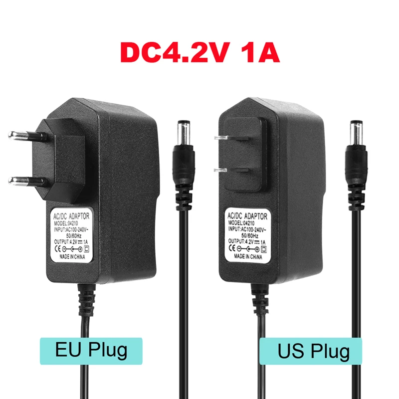 DC 8,4 V 1A/4,2 V 1A/21V 2A/16,8 V 1A/8,4 V 2A 18650 адаптеры для зарядки литиевых батарей DC5.5* 2,1mm адаптер для зарядки