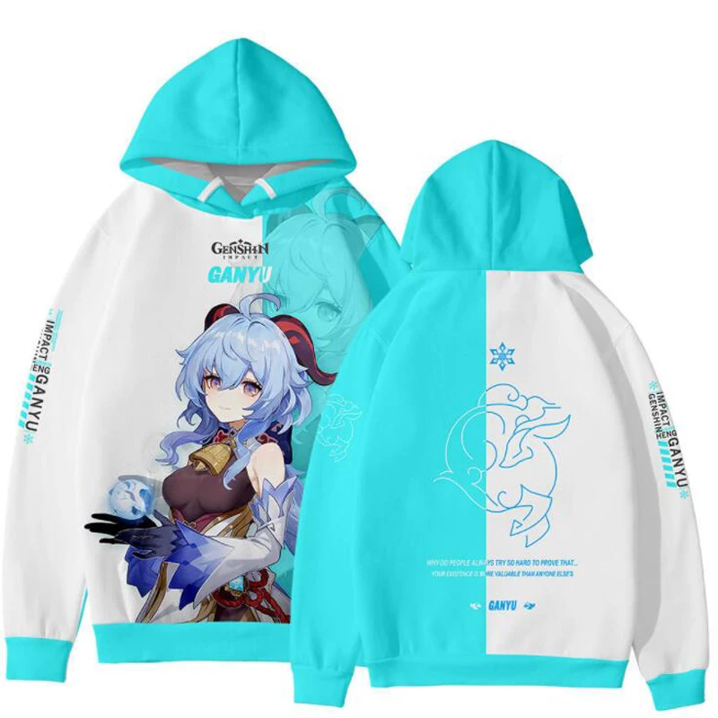 

Genshin Impact Ganyu Cosplay Hoodie Women Men Harajuku Sweatshirt Streetwear Hip Hop Pullover Hooded Jacket Anime Clothes