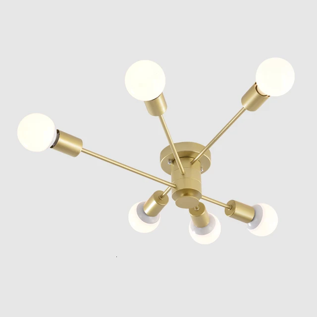 Bedroom Ceiling Hang 6 Lights Starburst Pendant Lamp Radiated