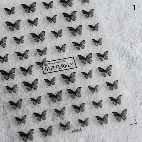 Craft Sticker 5D Nail Art Sticker Ultra-thin Butterfly Nail Art Decoration Sticker Self Adhesive Blue Butterfly Nail Sticker