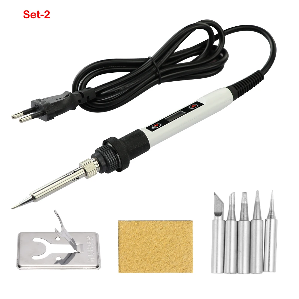 inverter welder Adjustable Temperature Electric Soldering Iron 80W 220V / 110V LCD Digital Display Welding Iron Tips Tin Repair Tools Kit electric soldering iron