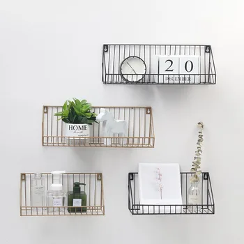 

Nordic Style Wall Shelf Iron Living Room Home Hanging Storage Rack Holders