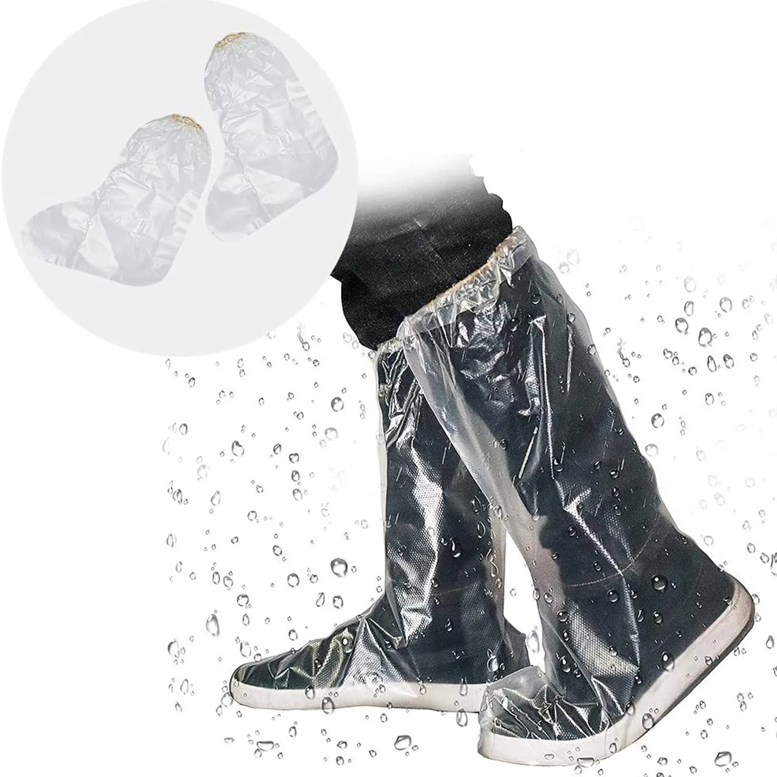 10Pairs Disposable Anti-Slip Shoe Covers Waterproof Rain Boot Protective Bag US 
