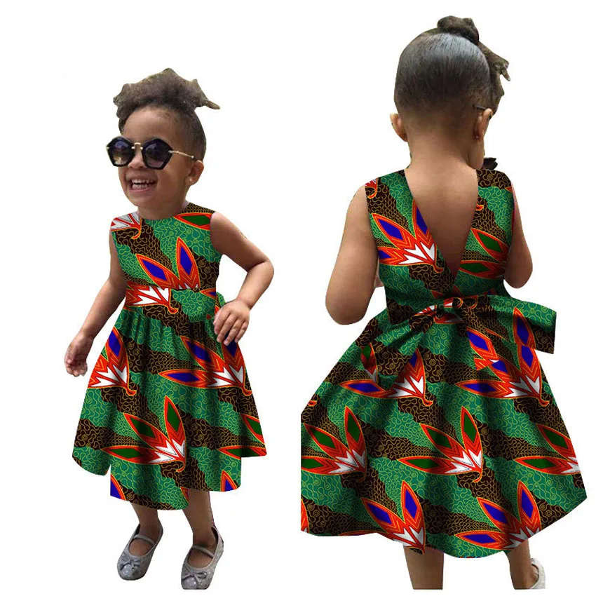 15 видов цветов платья в африканском стиле для девочек; Новинка г.; Платье с принтом Дашики из богатого Базена; летняя кружевная модная одежда без рукавов в африканском стиле - Цвет: Color2
