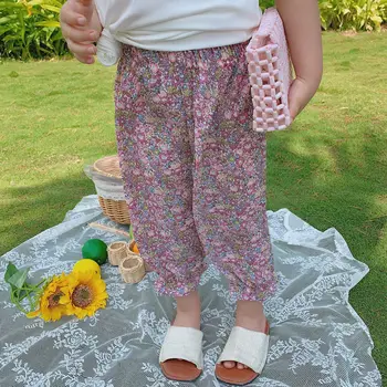 

2020 Korea Style Baby Girs Chiffon Pants Summer Kids Girls Pants 1-7 Years