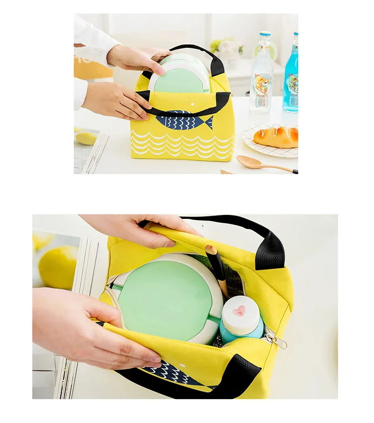 Portable Lunch Bag New Thermal Insulated Lunch Box Tote Cooler Handbag Bento Pouch Dinner Container School Food Storage Bags