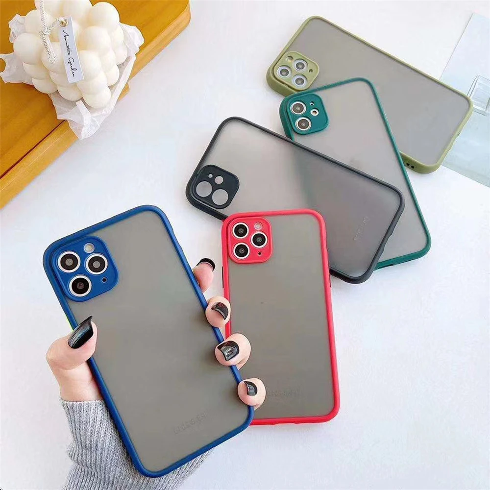 Candy Colors Case for iPhone 11 12 mini Silicone Skin Matte Back Cover for iPhone 6 6s 7 8 Plus X XR Xs 11 Pro Max SE 2020 Coque