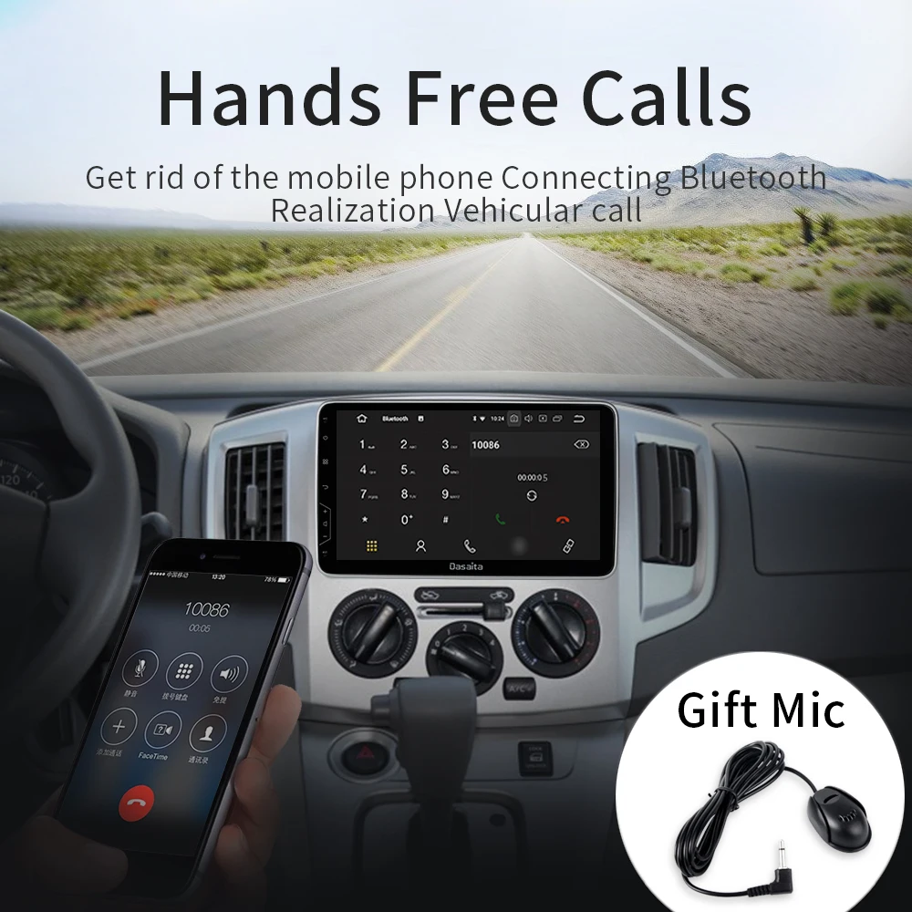 Clearance Dasaita Universal 2 Din Radio Android 9.0 GPS Navigation 10.2" IPS Multi Touch Screen 1080P Video Car Stereo Multimedia System 4