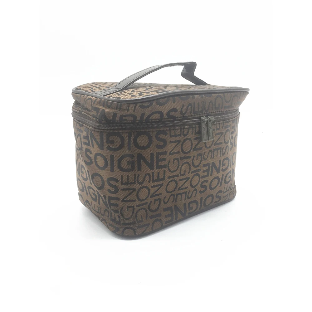

LARGE WOMAN MAKEUP BAG ORGANIZER TWO ZIPPERS PU HANDLE BAGS FOR FASHION WOMENS LADY GIRL LETTERS EMBROIDERY GOOD QUALITY