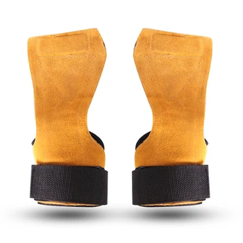 

1 Pair Double Layer Cowhide Hand Grips Gym Fitness Wrist Brace Protector Anti-slip weightlifting Gloves For Indoor Fitness