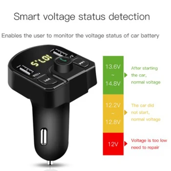 

ABS Bluetooth 4.0 Hands-free Phone Calling USB Car Charger Transmitter Phone New