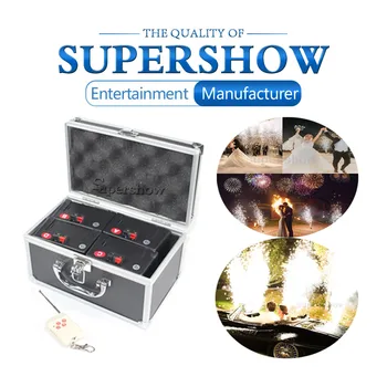 

4 Cues Receivers D04 Wireless Remote Stage Firework Fountain System 1 Case 4 Base Firing System for Wedding Stage Party