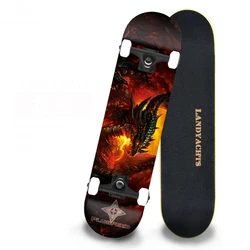 Double Kicktail Cruiser Rocker Board ABEC-9 Skateboard Maple 4 Wheel Teenager Adult Ollie Skating Street Colors Complete Board