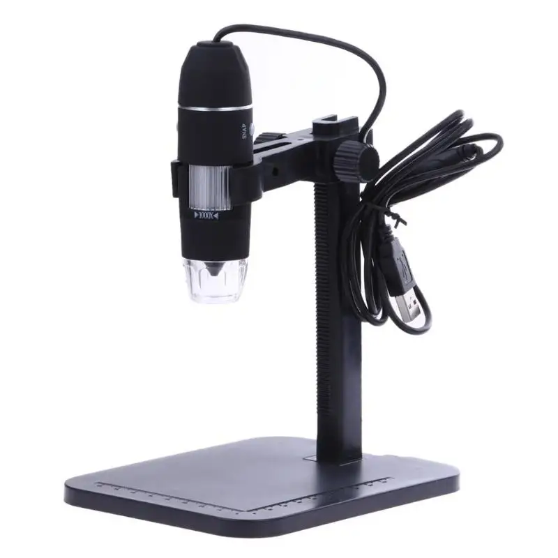 Профессиональный USB цифровой микроскоп 1000X800X8 светодиодный 2MP электронный микроскоп Эндоскоп увеличительная камера лупа+ подъемная стойка