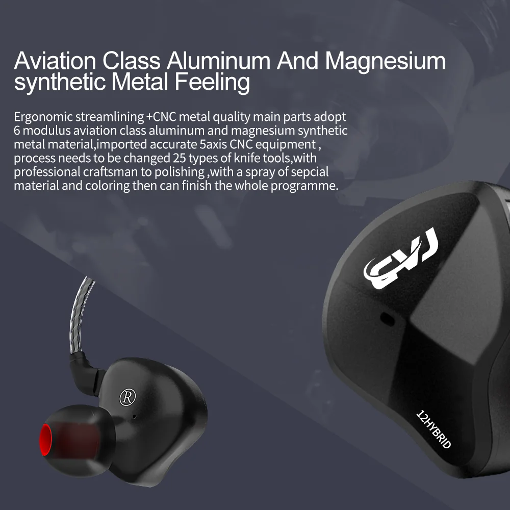 Наушники вкладыши CVJ CSN 1DD + 5BA гибридные Hi Fi мониторные наушники