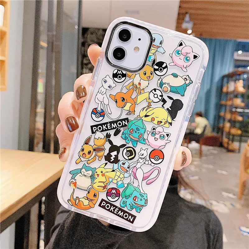 Onnlink Cute Cartoon Anime Pokemon Case For Iphone11 Pro Max X Xr Xs Silicone Transparent Phone Case For Iphone 7 8 Plus Fitted Cases