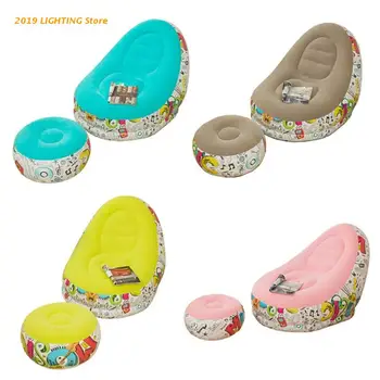 

Graffiti Style Lazy Inflatable Sofa with Pedal Combination Lounger Recliner