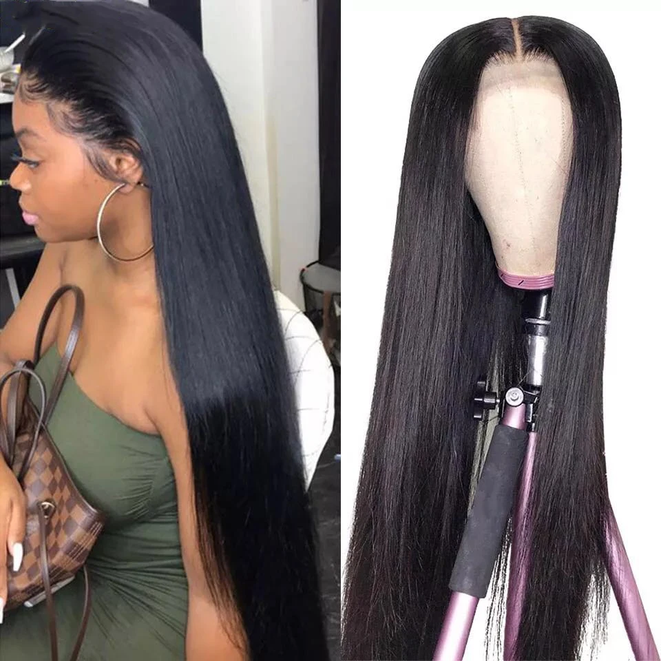 

13X4 Lace Front Human Hair Wigs For Women Brazilian Straight Lace Front Wigs 180% Density T Part Transparent Lace Frontal Wig