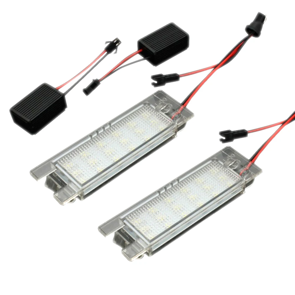 

2PC Car LED Number License Plate Light Fit For Vauxhall Opel Corsa C D Astra H J Zafira B Corsa C D E Meriva A B 8000K 12V 0.5A