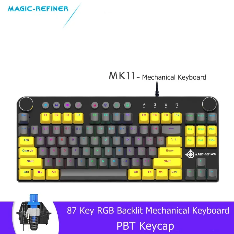 Портативная Проводная Bluetooth клавиатура MAGIC REFINER MK11 с RGB подсветкой|Клавиатуры| |