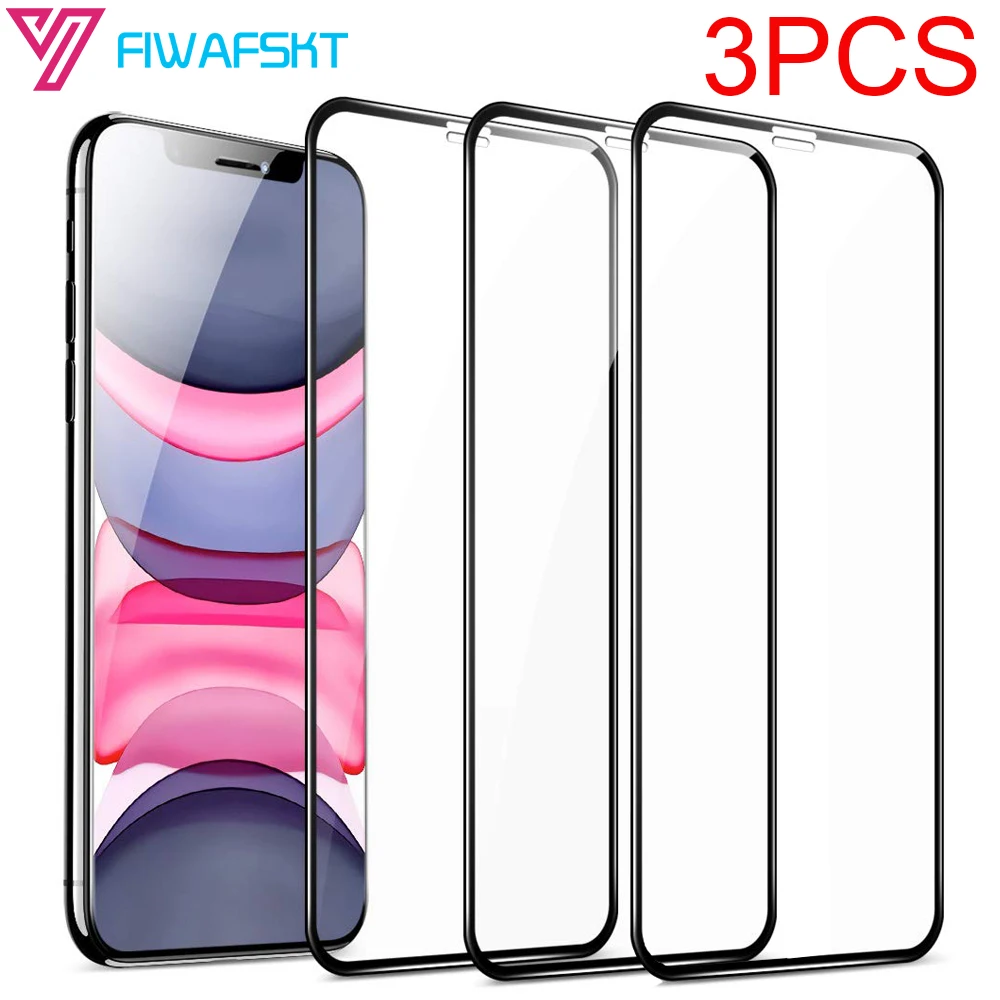 3 шт протектор экрана для iPhone XR X 11 Pro Max Xs закаленное стекло 7 6s 6 8 Plus 7P Защита полное