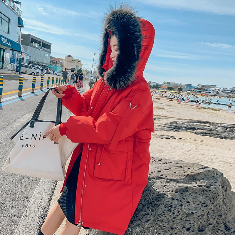 

Photo Shoot Down Jacket Women's New Style Dongdaemun down Jacket Women's Mid-length Parka Large Size Cotton Coat