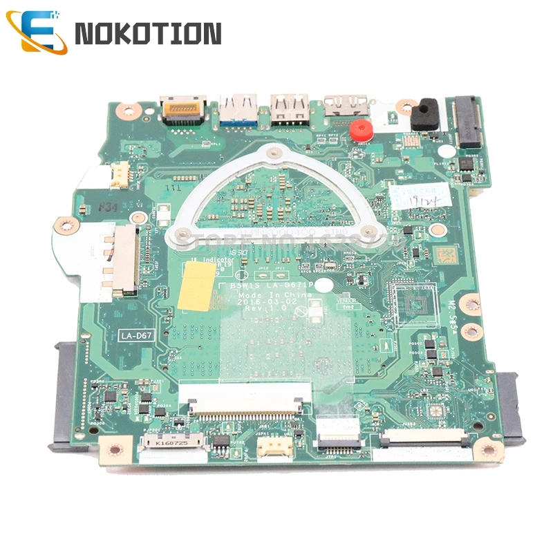 incredible  NOKOTION B5W1S LA-D671P NBGD011001 NB.GD011.001 for ACER aspire ES1-572 Laptop motherboard SR2EU I3