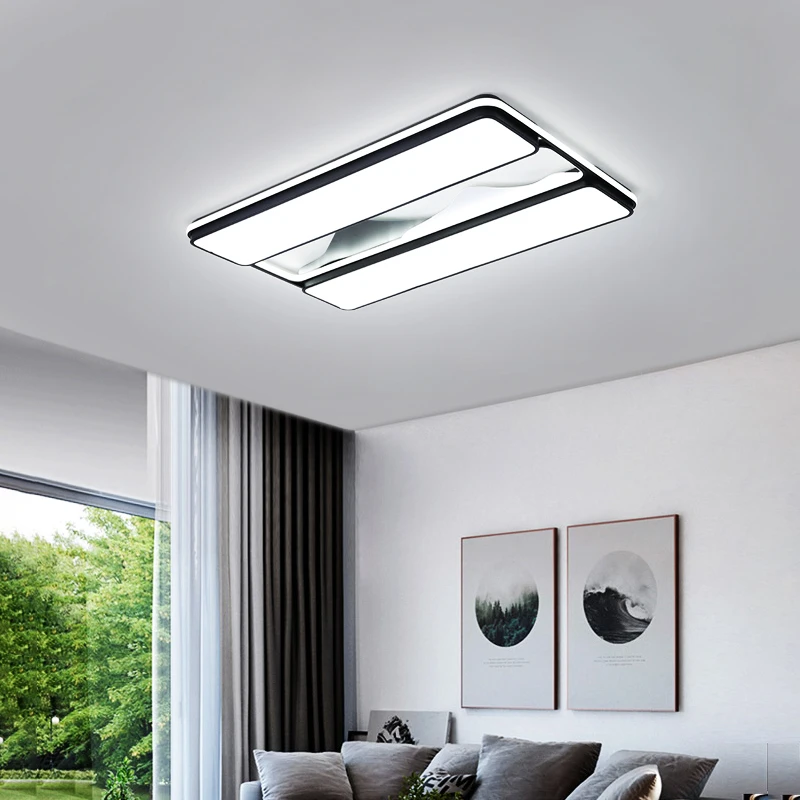 

Led ceiling light for living room modern bedroom study restaurant cafe lighting fixture surface mount rectangular led light