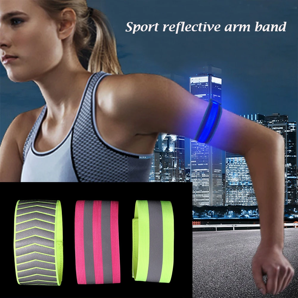 Strap Bike Safety Alert Sport Tape Warning Armband Cycling Reflective Strips