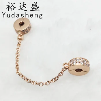

Crystal safety chain clip charm Rotating end buckle of the chain prevents tangles