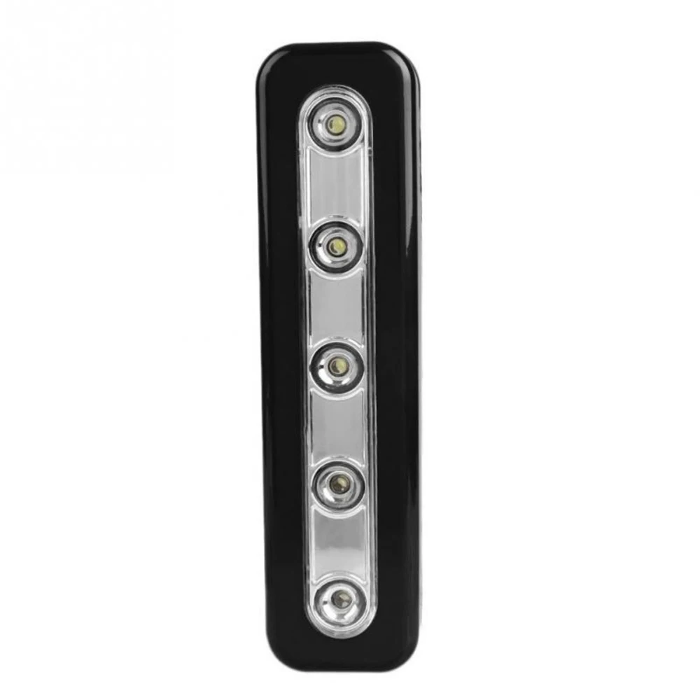 5LEDs Wireless Touch Cabinet Light LED With Adhesive Sticker Battery Powered Lamp Closet Wardrobe Stair Bedroom Drawer Lights 3