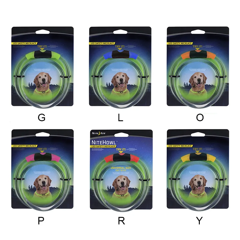 Светильник USB Перезаряжаемые собаки светящиеся ошейники для собак светодиодный ошейник Светящиеся ПЭТ флэш-памяти, которая светится ночью ошейники для маленьких, средних и больших собак
