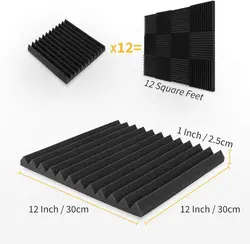 Panneaux d'isolation acoustique en mousse pour barre KTV, 48 pièces, 300x300x25mm, pour insonorisation, coins de Studio 
