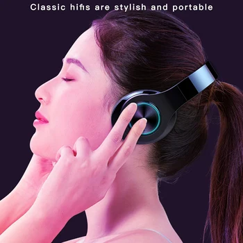 

T6 Wireless Sports Bluetooth 5.0 Headphones with Mic Foldable Active Noise Head-Mounted Stereo HIFI Earphone Wireless